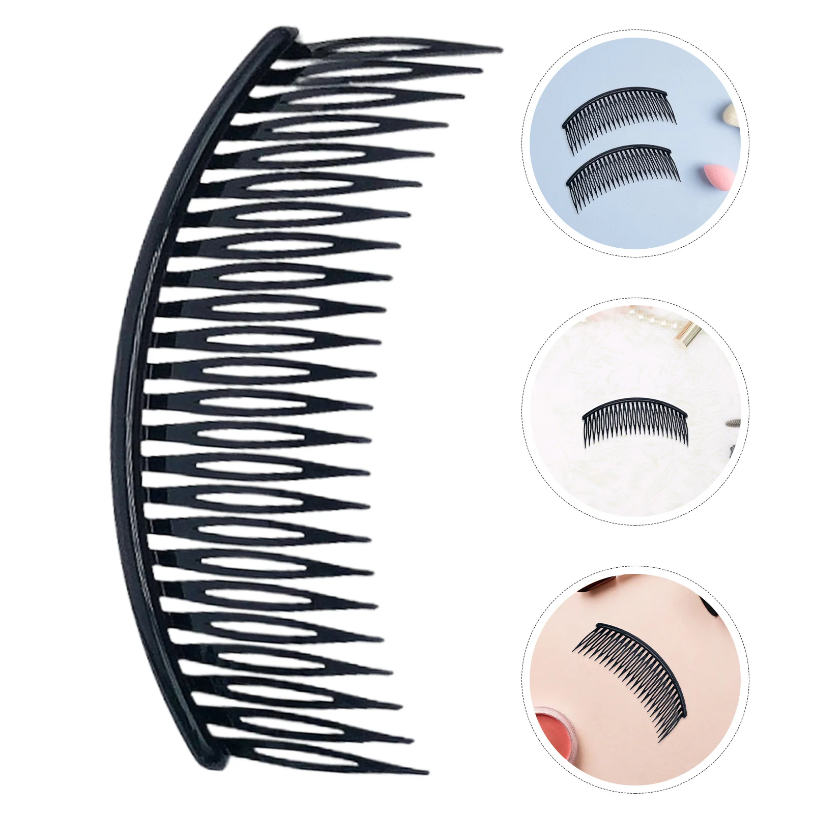 

48Pcs Plastic Decorative Comb Set - 12Cm Large Size Black Combs - French Twist Pin Slide for DIY Hairstyle Bridal Use