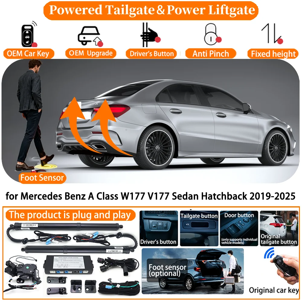 

Powered Tailgate for Mercedes Benz A Class W177 V177 Sedan Hatchback 2019-2025 Auto Electric Power Tailgate Tail Gate Lift kit