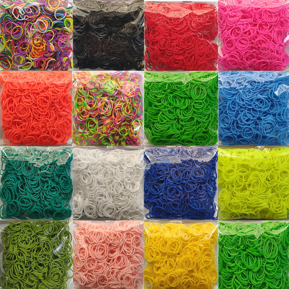 600 Gumek do Zrób To Sam, Bransoletki Gumowe dla Dzieci lub do Tworzenia Ozdób do Włosów, Gumki do Robienia Bransoletek, Gumki do Wplatania, Prezent Świąteczny DIY