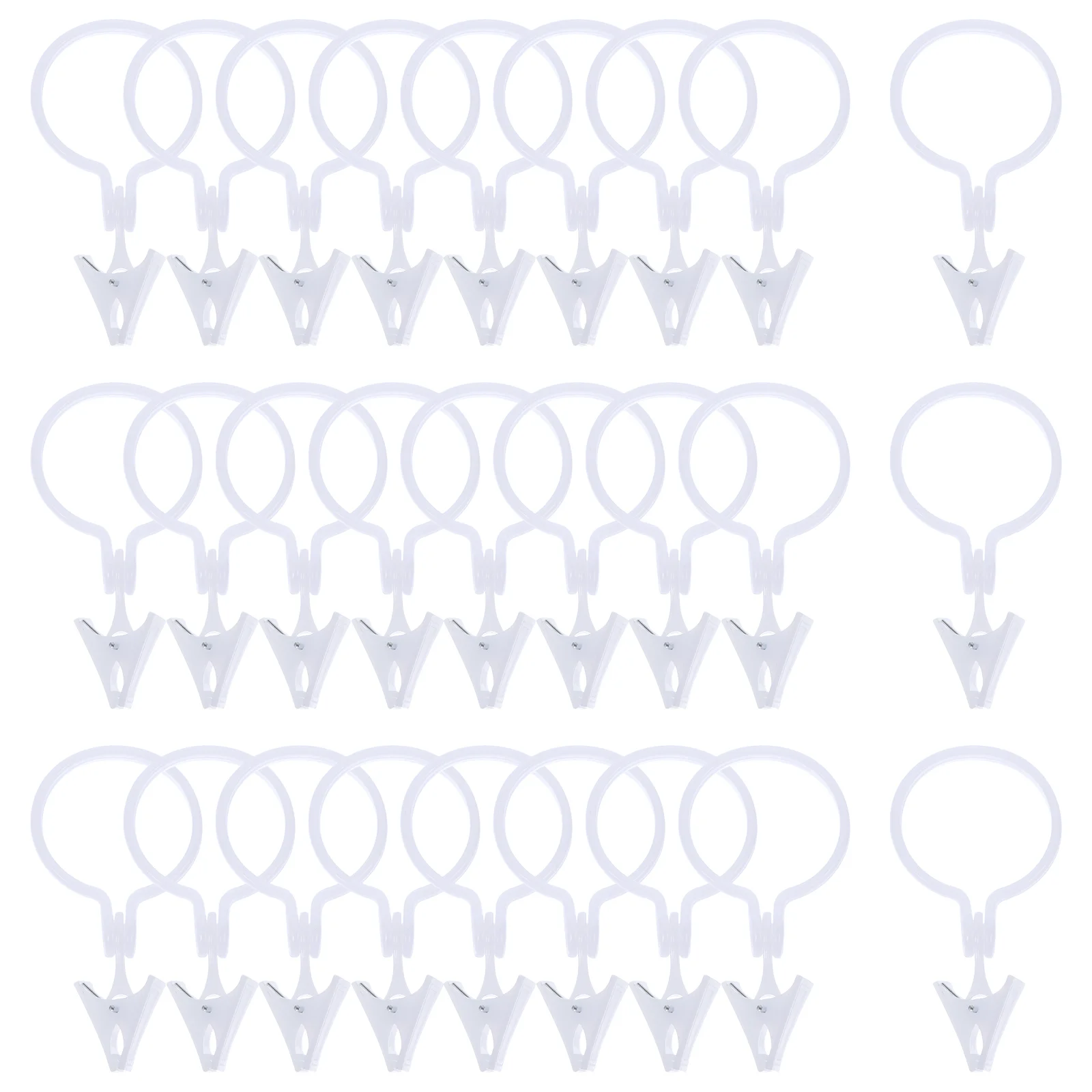 

80 Pcs The Circle Shower Curtain Ring Clips Toddler Rings with 720X400X180CM Plastic Hooks Hangers Drapes