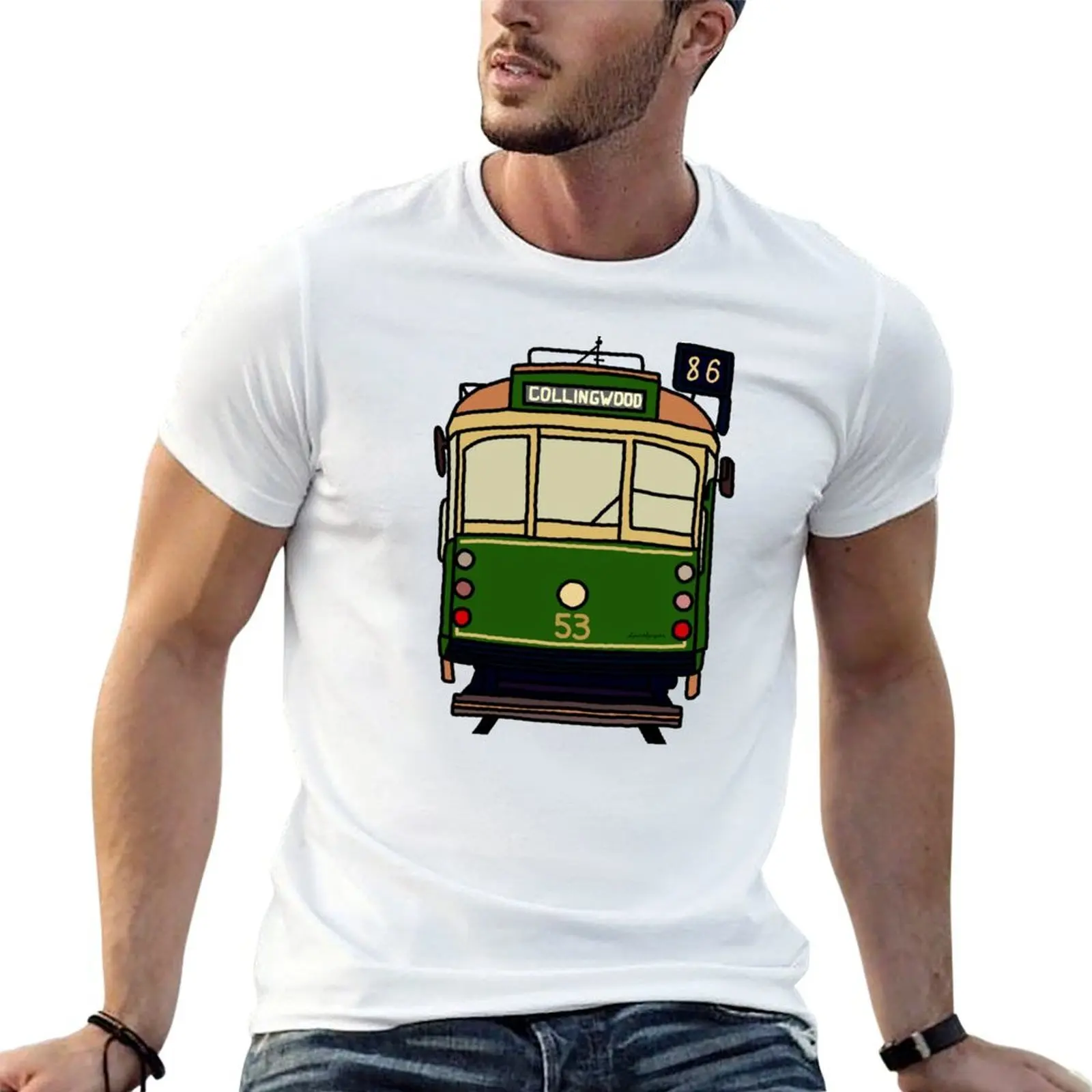 

Melbourne Tram No. 86 to Collingwood T-Shirt man t shirt graphic t shirt for man man t shirt designer T-Shirt