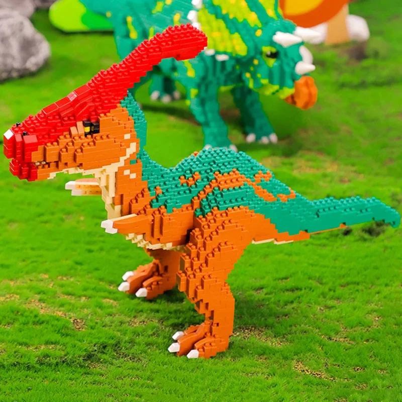 Balody Jurassic Period Dinosaur Tyrannosaurus Parasaurolophus Triceratops Monster Mini Diamond Blocks Bricks Building Toy No Box