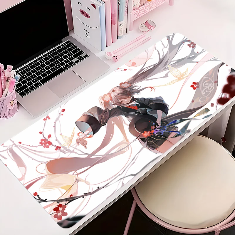 

Mouse Pad 90x40 Mousepad Genshin Impact Hu Tao Laptop Desk Anime Girl Decor Extended Mouse Pad Pc Keyboard Mat Oversize Desk Pad