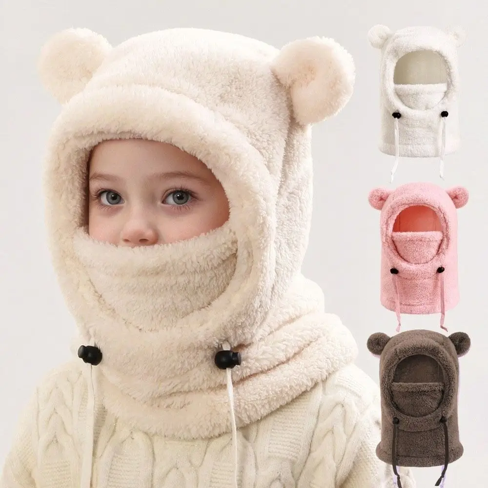 Ear Protection 3 in 1 Winter Helmet Hat Soft Integrated Hat Thickened Breathable Cartoon Animal Beanie Hat Outdoor