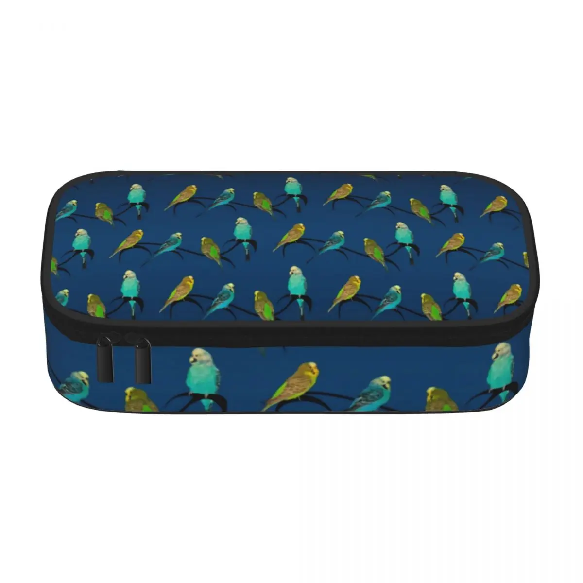 passaros animal de estimacao impressao lapis case budgie frenzy para a crianca de volta a escola com ziper caixa de lapis grandes bolsas de caneta legal 01