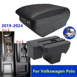 For Volkswagen Polo Armrest box For VW Polo Car Armrest 2019 2020 2021 2022 2023 2024 storage Box Retrofit parts Car Accessories