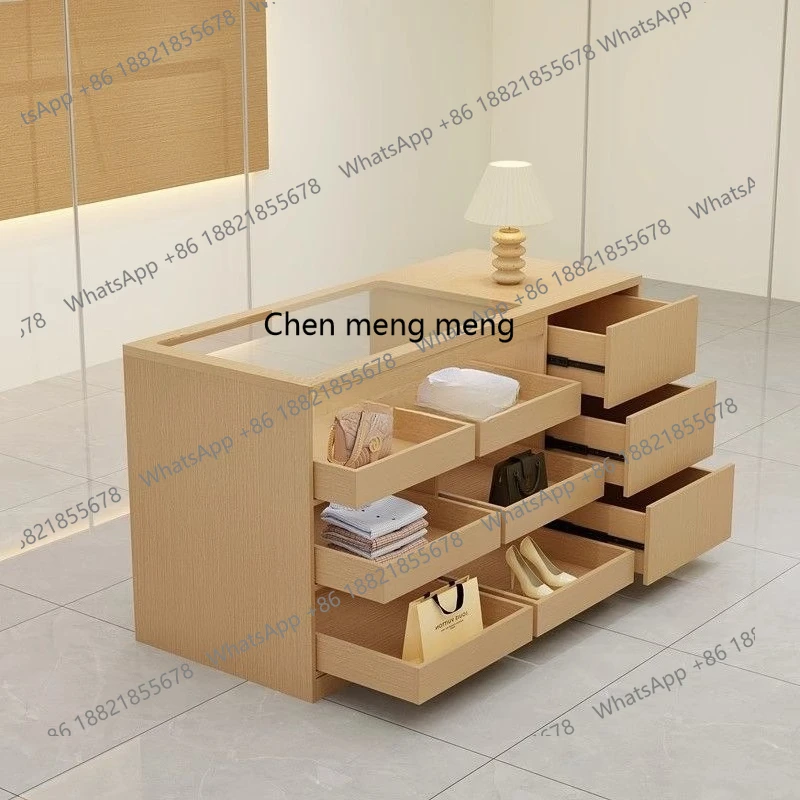 

Clothing store Nakajima flowing water display checkout page ornament, display case bar table with glass