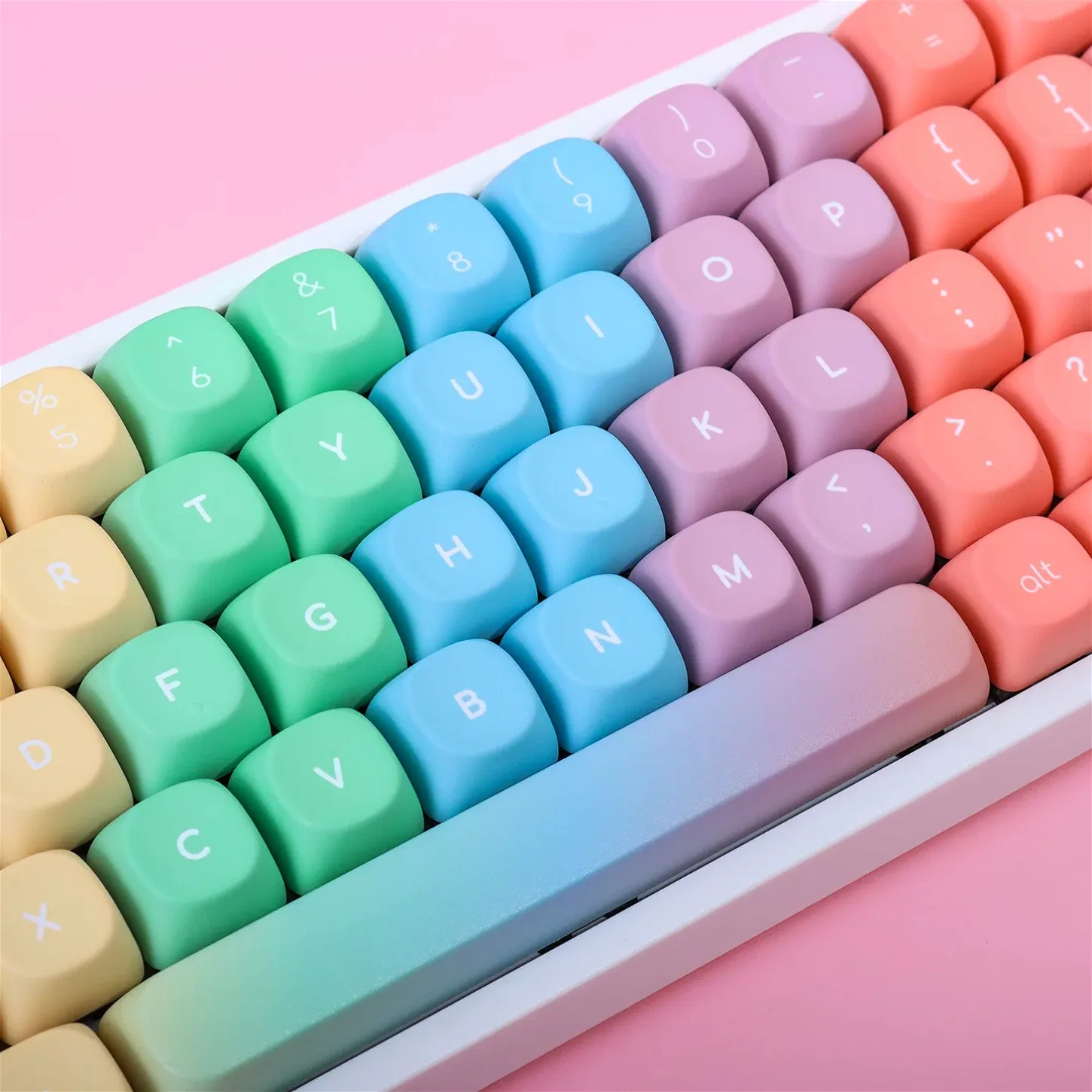

MOA Profile Gradient Macaron Color Theme Keycaps 133 Keys PBT Fit Wooting Mechanical Keyboard