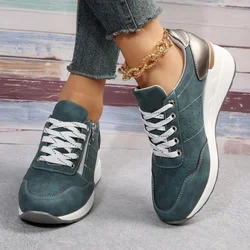 Sneakers Casual con plateau da donna 2024 autunno nuove scarpe sportive con fondo spesso stringate scarpe vulcanizzate antiscivolo moda donna