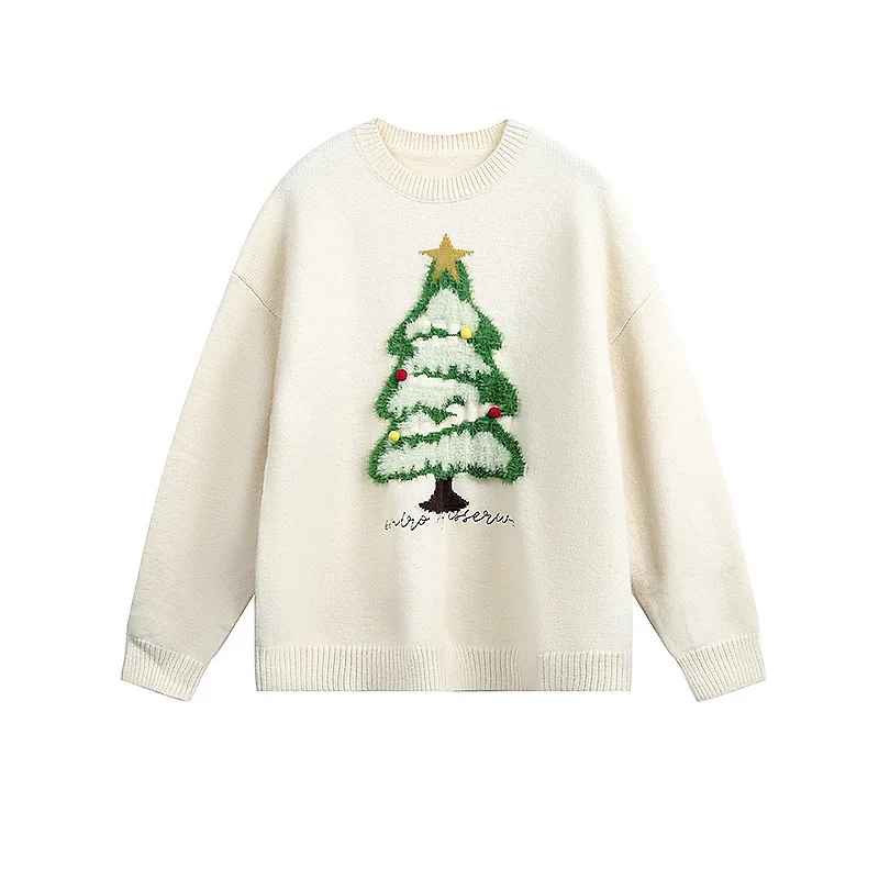 سترة محبوكة كبيرة الحجم لشجرة عيد الميلاد للرجال بلوفر شتوي للخريف #6