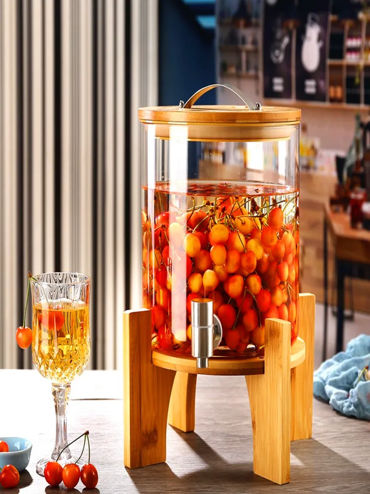 

Термостойкий стеклянный кувшин для холодной воды с краном для домашнего использования, большой емкости, для сока, напитков, колы, лимонада