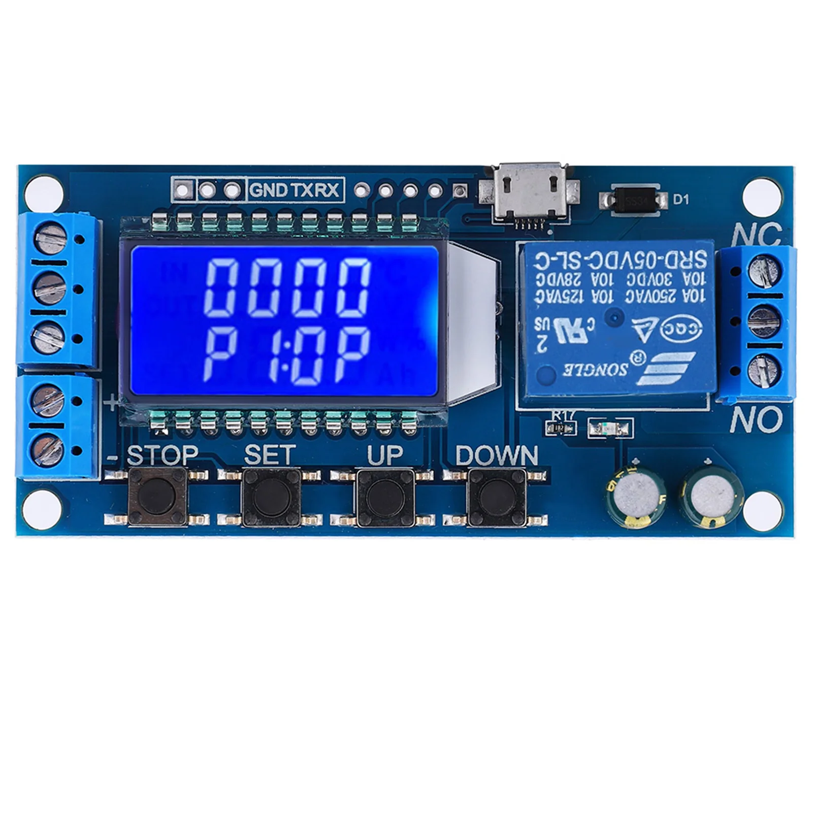 

5V 12V 24V Time Delay Relay Module Delay Off Cycle Timer 0.01s‑9999min with LCD Display One Button Emergency Stop Functio