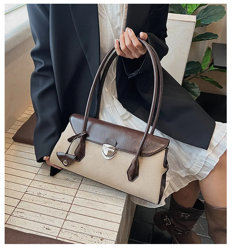 حقيبة يد نسائية كلاسيكية لعام 2025، محفظة كتف كروس ذات سعة كبيرة من الجلد الطبيعي متعددة الاتجاهات، حقيبة عمل أنيقة كلاسيكية للمكتب #6