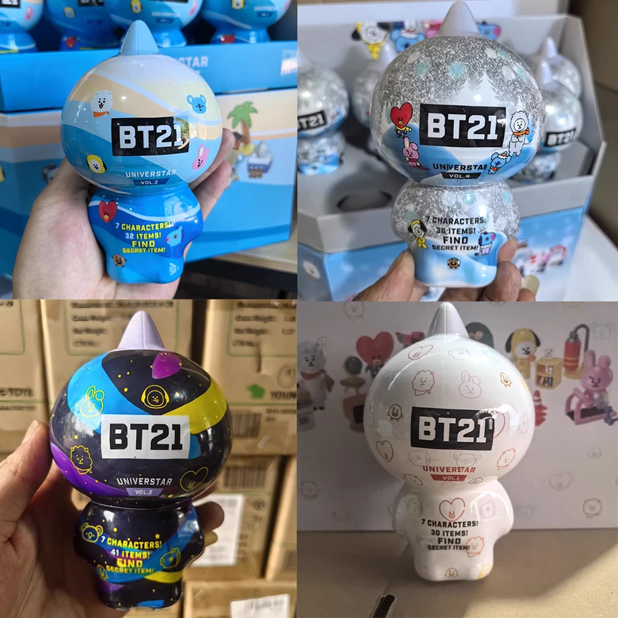 Cajas Sorpresa Hechas a Mano de la Serie Yuxing del Grupo Coreano BT21, World Tour, con Figuras en Miniatura de TATA, RJ, CHIMMY, COOKY, SHOOKY, MANG y KOYA