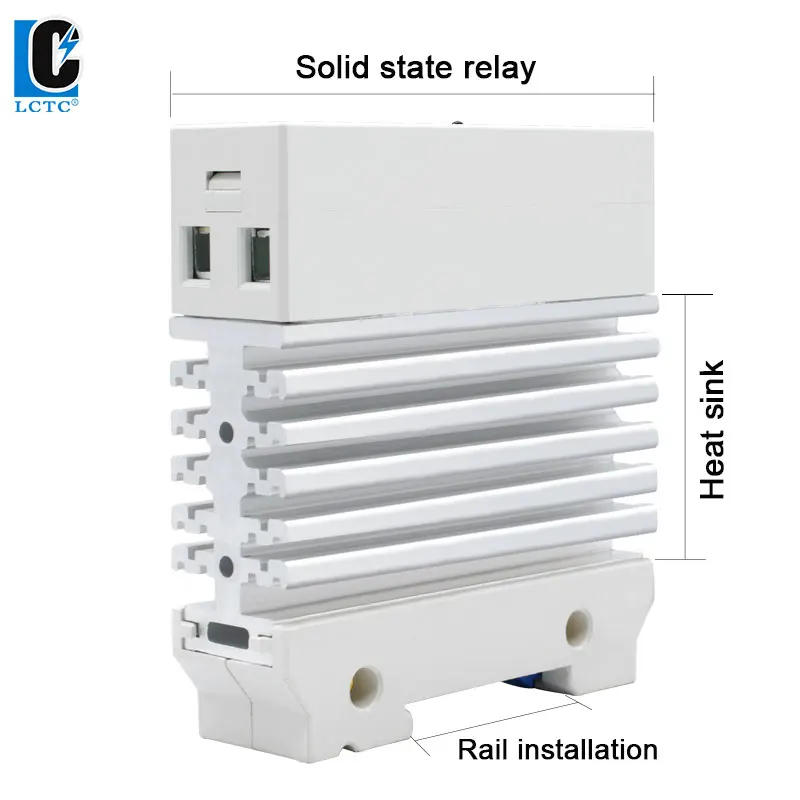 LCTC DIN Rail Mounted Relay SSR Slim Solid State Relay With Heat Sink DC Control AC 10A 25A 40A 50A 60A 80A Industrial Relay