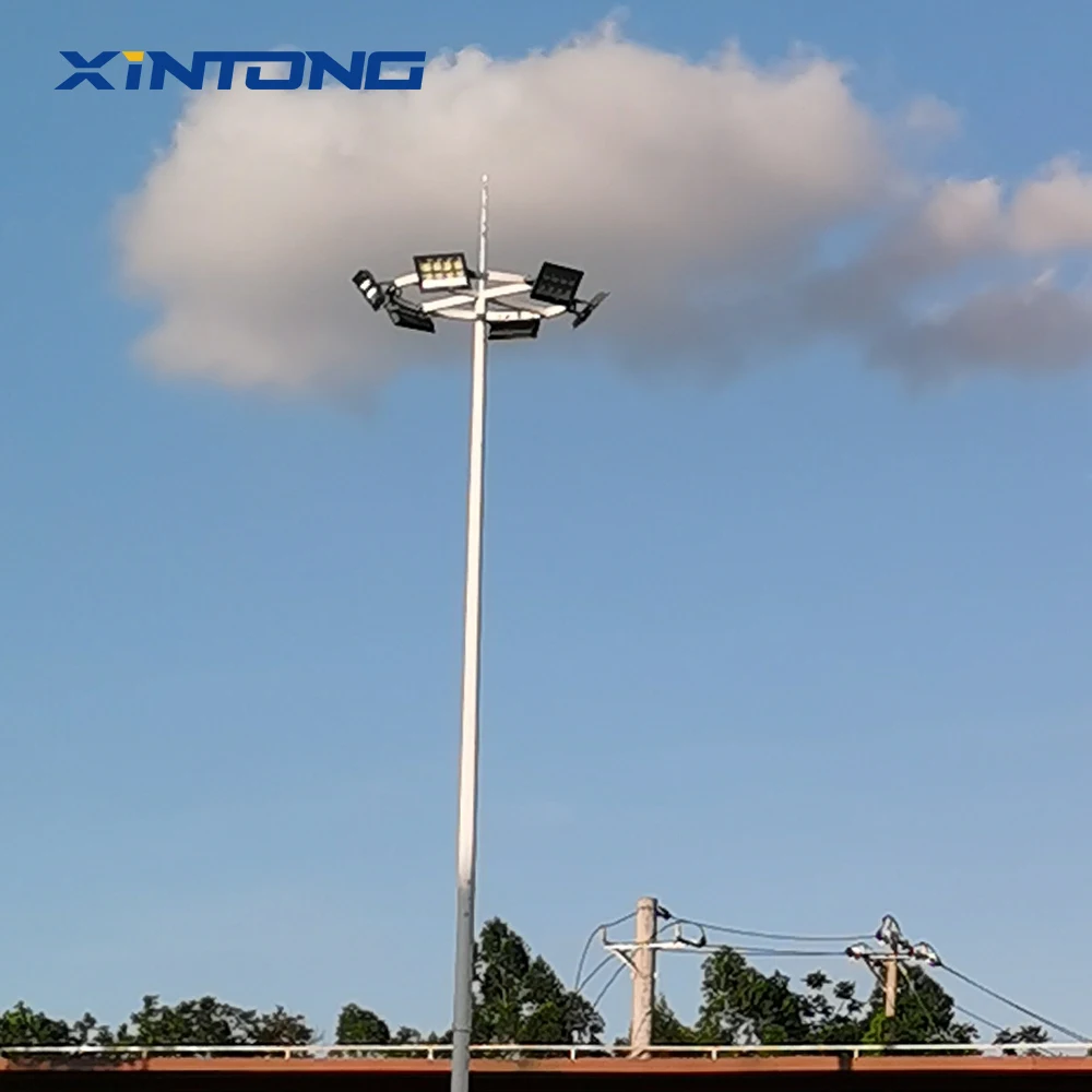 Galvanized  Mast Lighting System Optional Pathway Parking Lot Basketball Court  Mast Light Pole