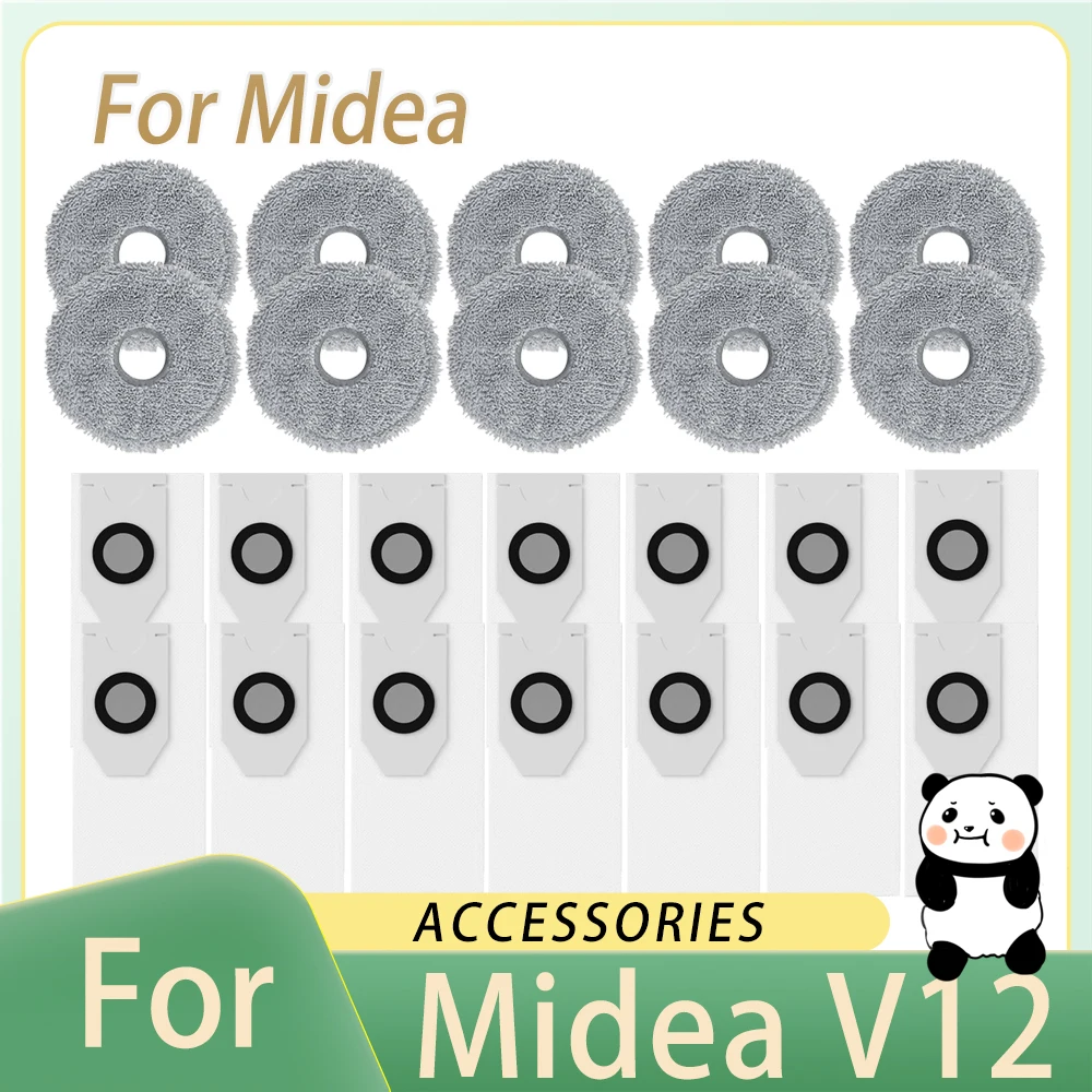 Paspas Bezi Midea V12 Bot Yedek Parça Değiştirme Sarf çöp torbası Paspas Pedleri robotlu süpürge Aksesuarları Toz Torbası