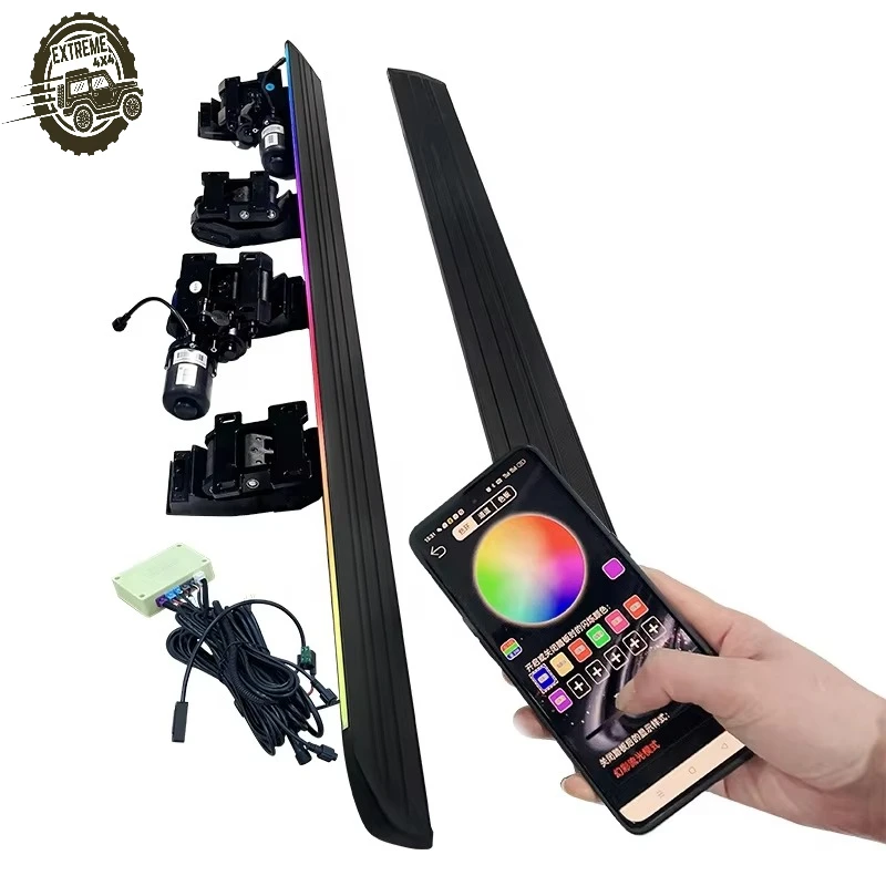 

Aluminum Alloy Full Set Electric Side Step Pedal for Pickup TRITON L200 2015-2023 Power Running Board With LED Light