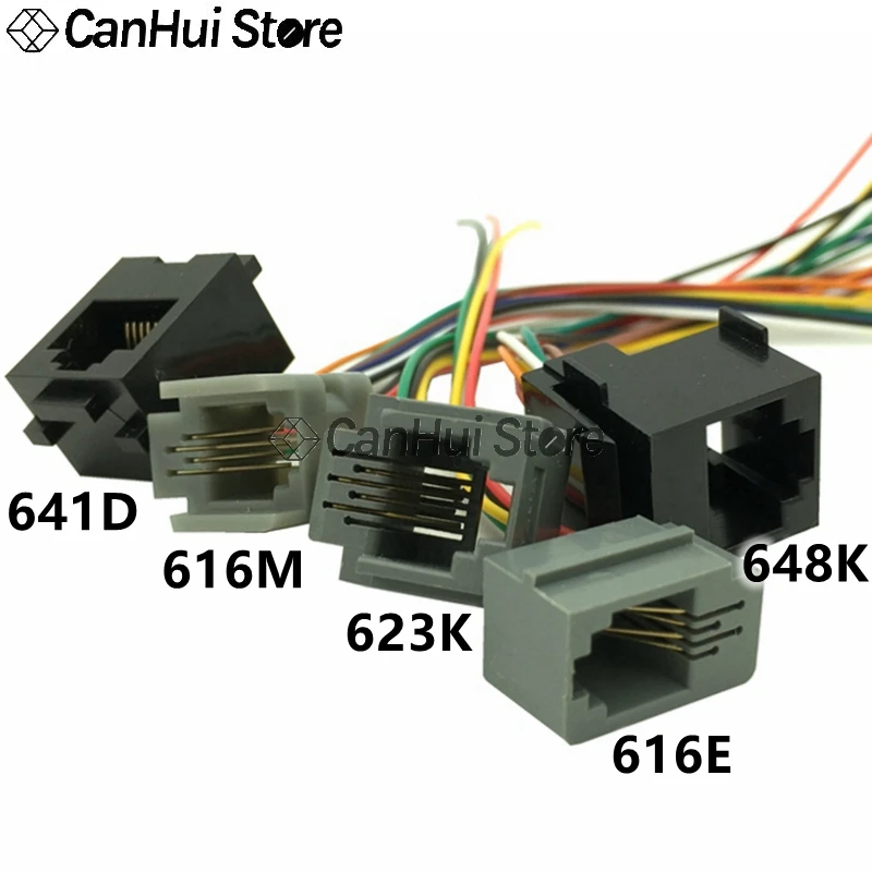 5szt RJ11 RJ12 RJ45 Telefonowe złącze żeńskie z przewodem 4P4C 6P4C6C 8P8C Złącze żeńskie Jack 616E 623K 616M 641D 648K