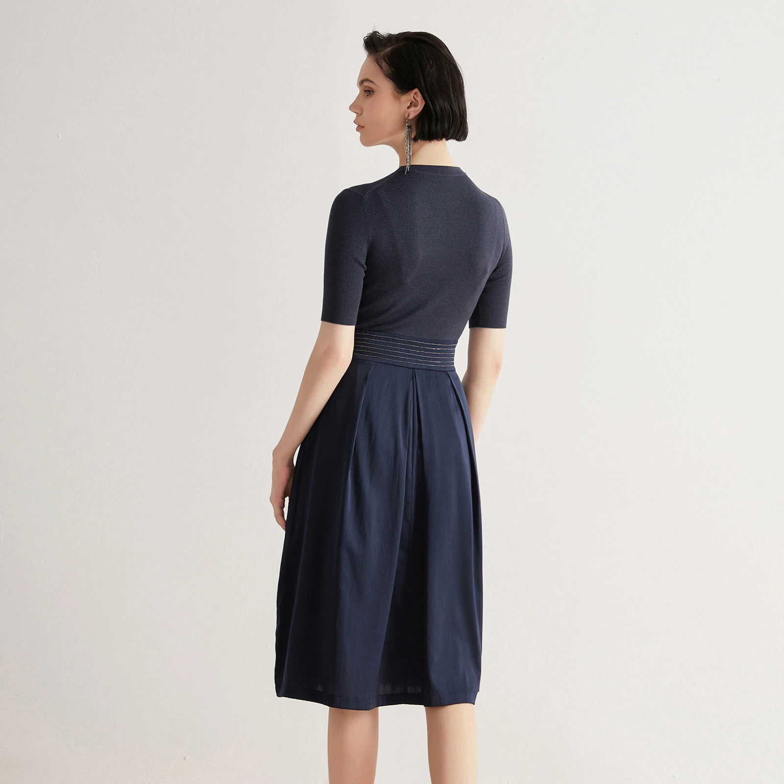 Pop BC-64 Designer Clothing Ladies Merino Wool Silk Casual Elegant Dress Womens Manufacturers For Clothing Brand