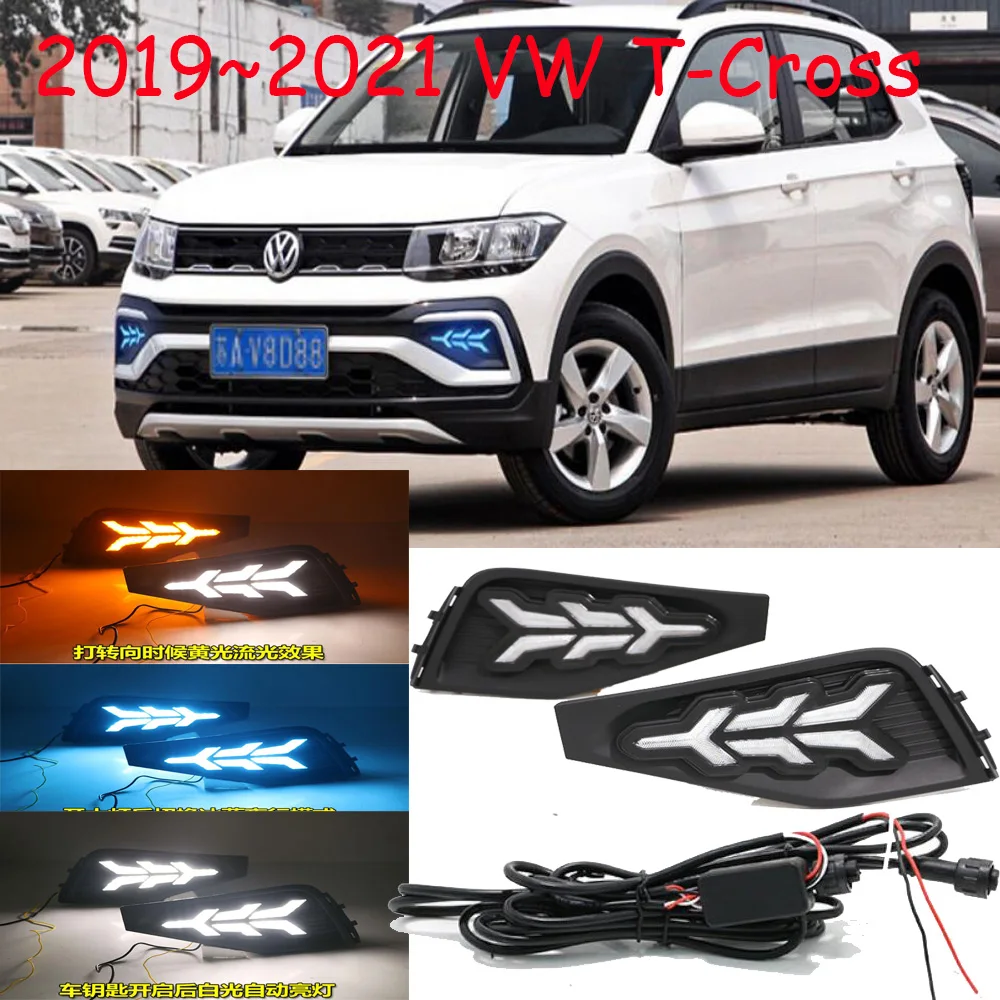 car bumper headlight for Volkswagen T-Cross daytime light 2019~2021y car accessories LED headlamp for VW TCross fog light auto