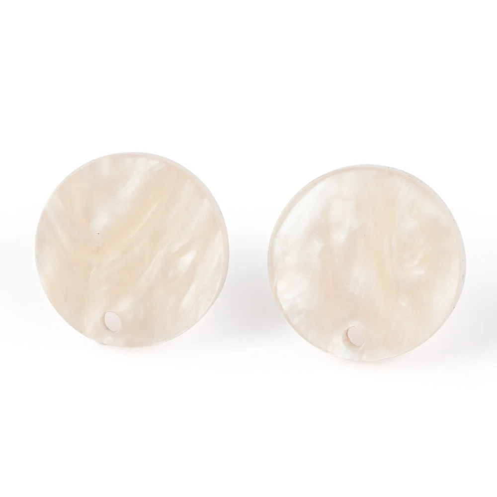20PCS304 rigid needle mini earrings round dreamy cloud acrylic colored earlobes perforated jewelry wholesale DIY accessories