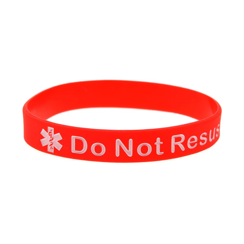 1 PC Hospital Use Bracelet In Case Emergency Do not Resuscitate Silicone Wristband