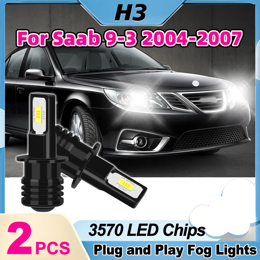 

2 шт. H3 3570 CSP чипы автоматические противотуманные фары 90 Вт противотуманные фары Plug And Play 6000K Canbus без ошибок 20000LM для Saab 9-3 2004 2005 2006 2007