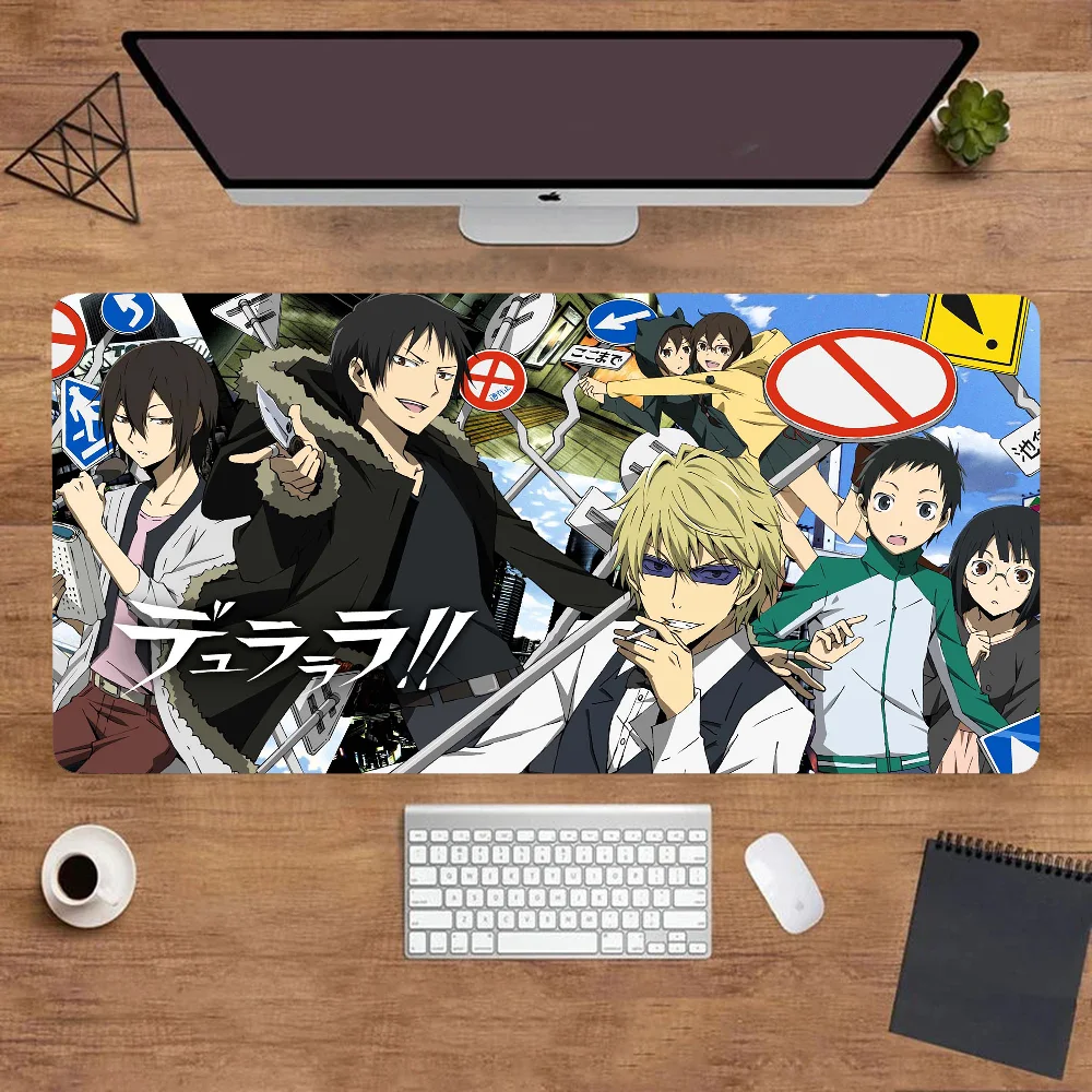 แผ่นรองเม้าส์ลายอะนิเมะ Durarara, แผ่นรองเม้าส์อี-กีฬากันลื่นแผ่นรองเมาส์แบบพรีเมี่ยมสำหรับนักเล่นเกมพีซีแผ่นรองคีย์บอร์ด