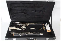 Silver Plated Keys Bass Clarinet Bb Tune Clarinet High Quality Bakelite Instrument With Case Free Shipping