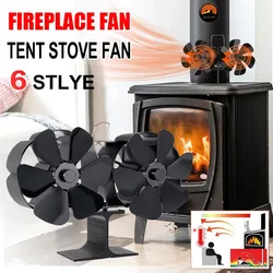 Fireplace Fan Heat Powered Stove 3 4 5 6 12 Blade Fireplace Fan Large Heater Hot Tent Camping Wood Stove Eco-Fan Unpowered Fan