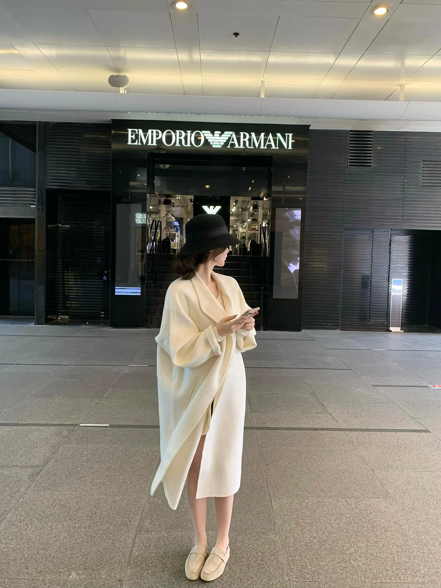 

Gyo Double-Faced Woolen Coat in for Women Spring 2026 Loose Fit Online Exclusive Chinese Production