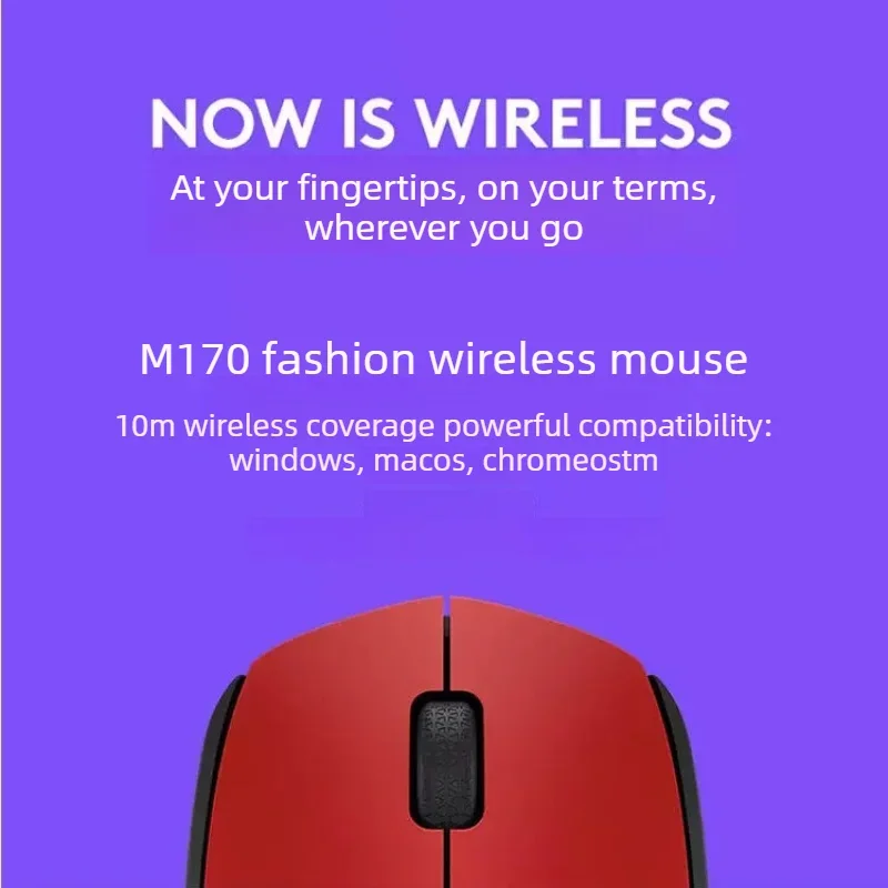 Logitech M170 Wireless Mouse 2.4G Nano Receiver 1000DPI Ergonomic Portable Office Home Computer Mouse for PC Laptop
