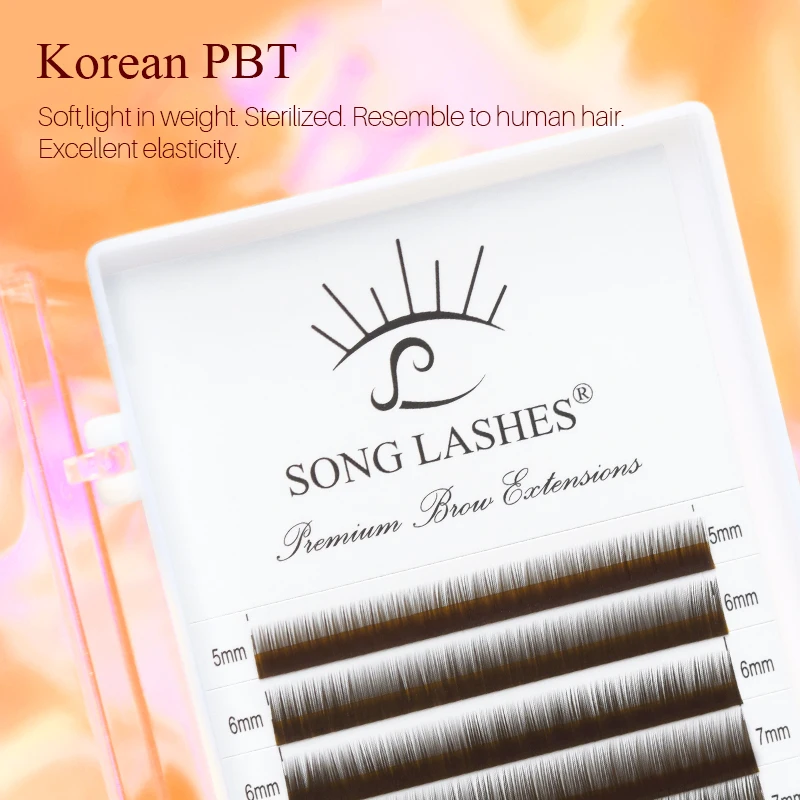 SONG LASHES  High Quality I Curl Eyebrow Extensions Brown/Black/Dark Brown/ Light Brown False Eyebrow 12 lines Per Tray