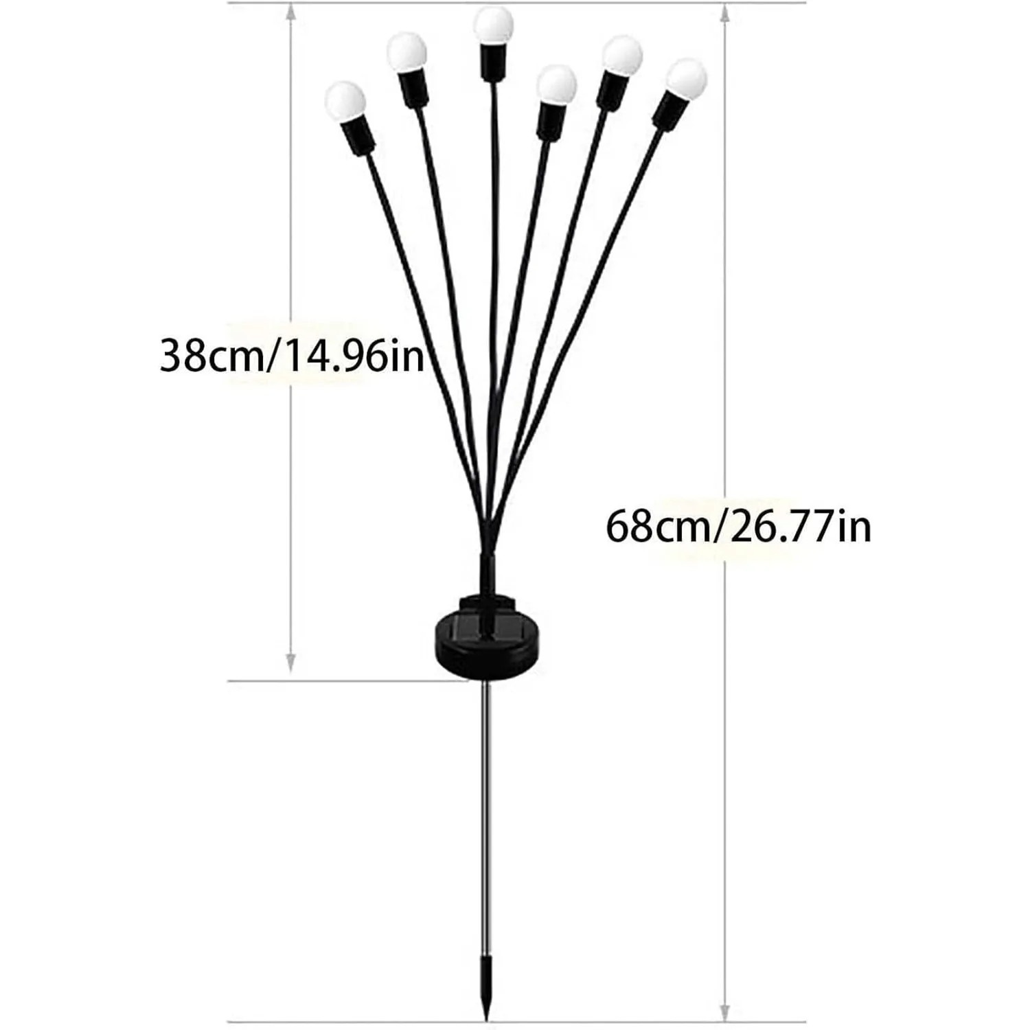 2 قطعة 6-Light أضواء الشمسية الشمسية مصباح حديقة النجمي يتمايل اليراع مصابيح مصباح للطاقة الشمسية ديكور خارجي لمسار ساحة الفناء