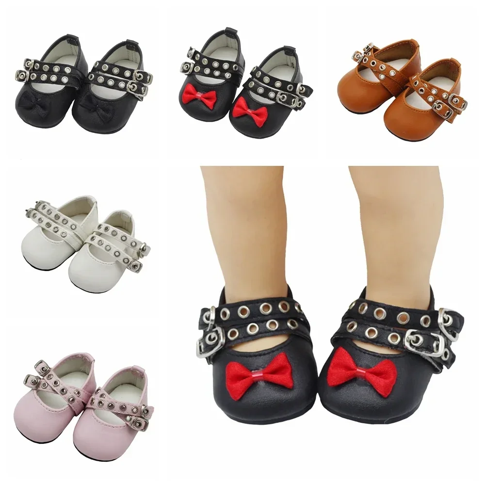 

New Arrival 5 Colors Cute Doll Shoes 7cm High-quality Bow Mini Shoes For 18 Inch American And Baby New Born Dolls Toy 1/3 BJD