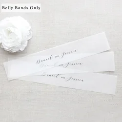 Personalized Vellum Belly Band for 5x7 Wedding Invitations, Gold Foil Napkins Bands Bellyband Packaging Translucent Vellum Wraps