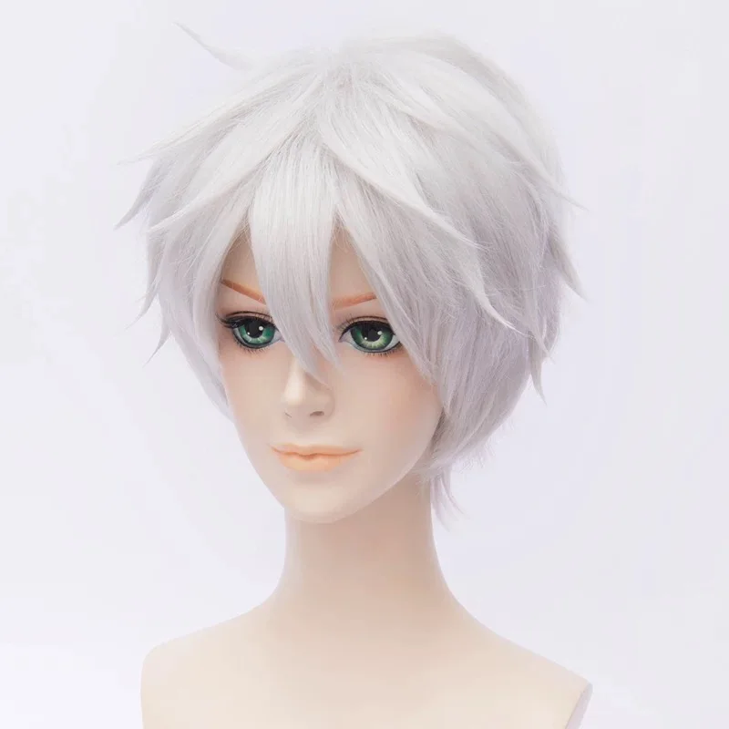 หน้ากากคอสเพลย์สีดำ นากิกิทสึเนะ จากเกม Touken Ranbu Online พร้อมวิกผมสีเงิน สำหรับงานฮาโลวีน งานคาร์นิวัล อุปกรณ์ประกอบชุดคอสเพลย์