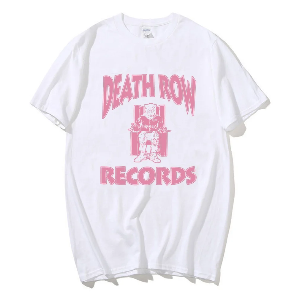 Death Row Records Pink Dr Dre Tupac T-Shirt Hip Hop Fashion Short Sleeve Rapper Streetwear Tee-Shirt