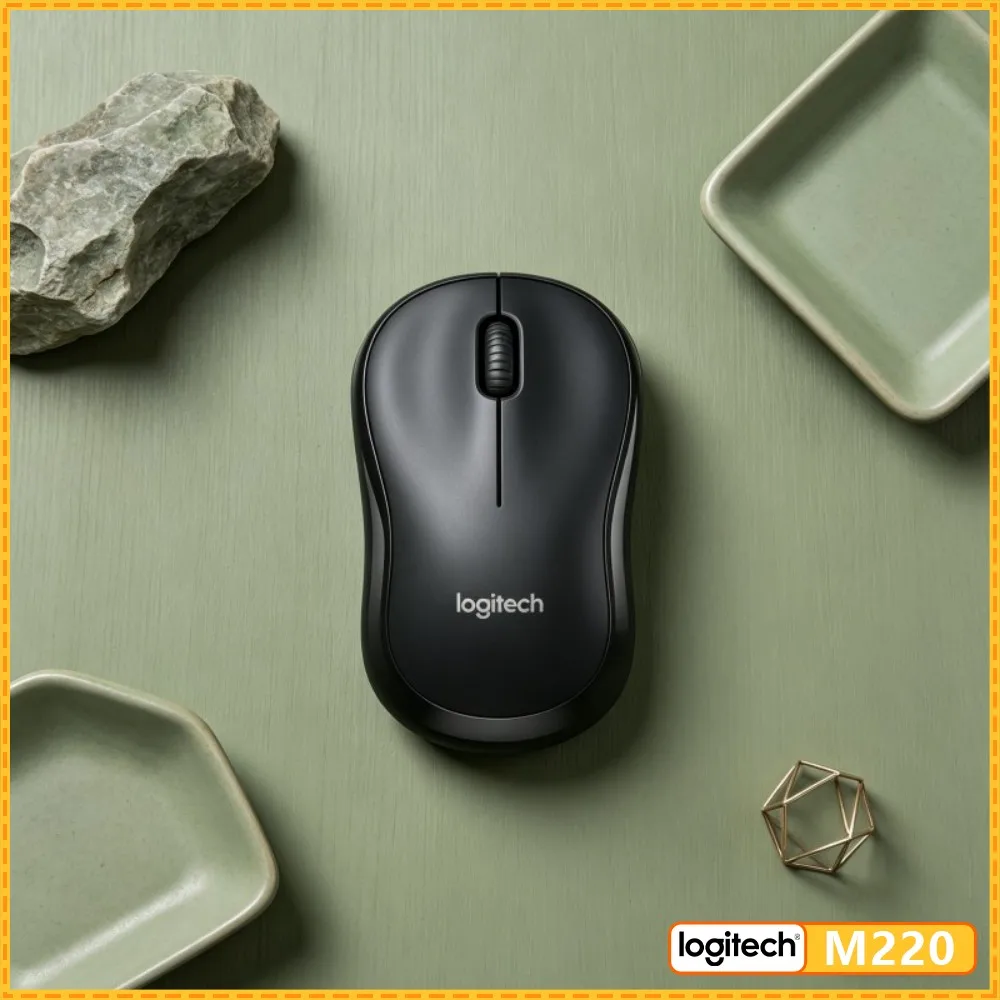 Logitech M220 Silenttouch Mouse 10M Range Plug And Play 3 Buttons Ambidextrous Fit Compatible With Windows Macos Chrome OS