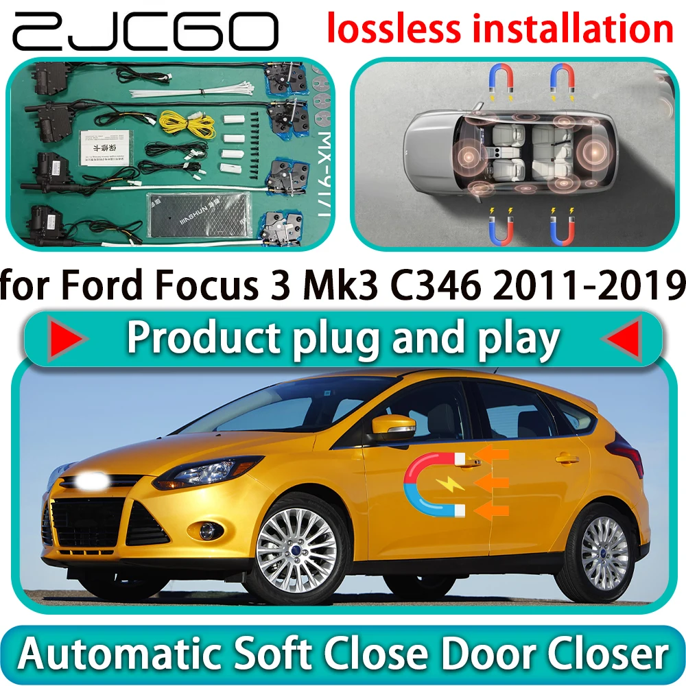 

for Ford Focus 3 Mk3 C346 2011-2019 Auto Pull Car Soft Close Door Kit Power Latch Electric Door Catch Soft Closing Assist Silent