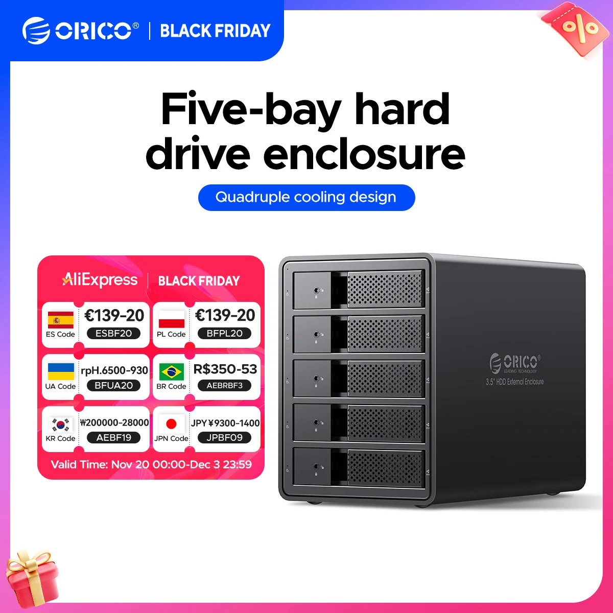 

ORICO 95 Series Multi Bay 3,5 дюйма SATA-USB3 Док-станция для жесткого диска Корпус для жесткого диска Алюминиевый корпус жесткого диска для майнинга альткойнов