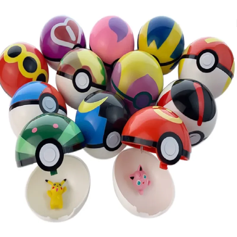 Pokemon ball Elf Toy Anime Action Figure PokeBall pocket Monster empty clip n go Model Pikachu Poke Ball Child kid Christmas Gif