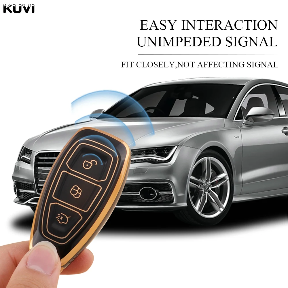 New TPU Car Smart Key Case Cover Shell For Ford Focus 3 4 ST Mondeo MK3 MK4 Fiesta Fusion Kuga Ecosport Protect Fob Accessories