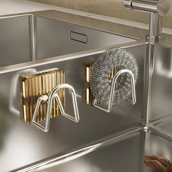 Acrilico lavello porta spugna adesivo lavello Caddy Organizer Rack gancio di stoccaggio per spugne pennelli tagliere accessori da cucina