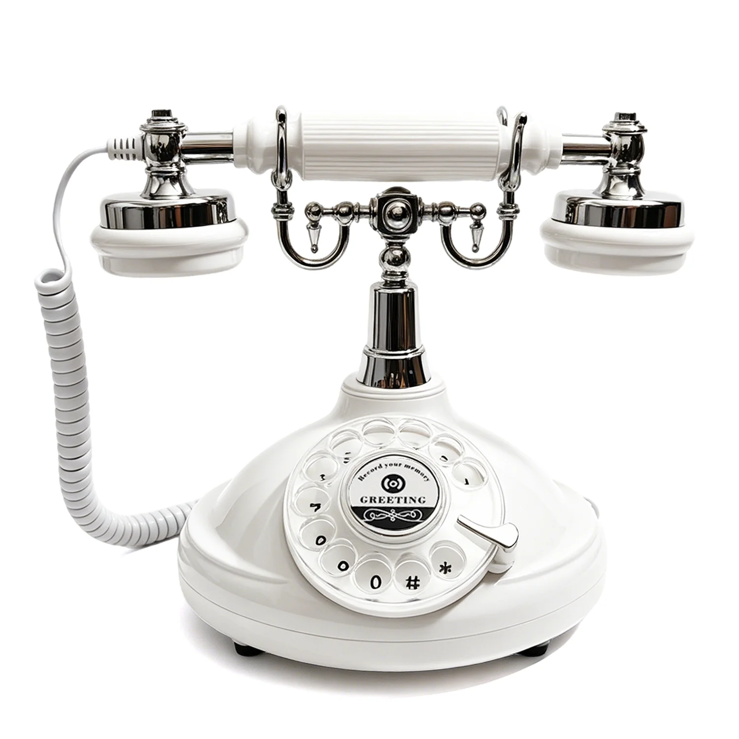 Sprach-Gästebuch-Telefon für Hochzeiten, Vintage-Drehscheibentelefon mit Aufnahmefunktion, Anpassbare Nachrichten für Hochzeit, Geburtstag, Party – Detail 12