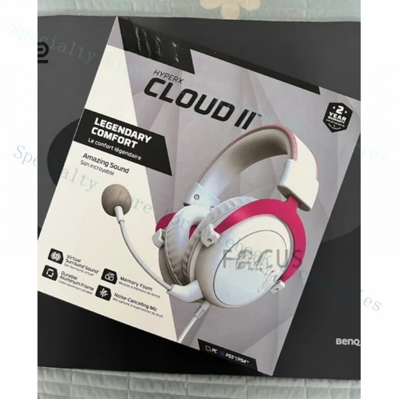 A++ Brand New Genuine  for HyperX Hurricane Cloud2 Headset Pink and White Gaming Headset.