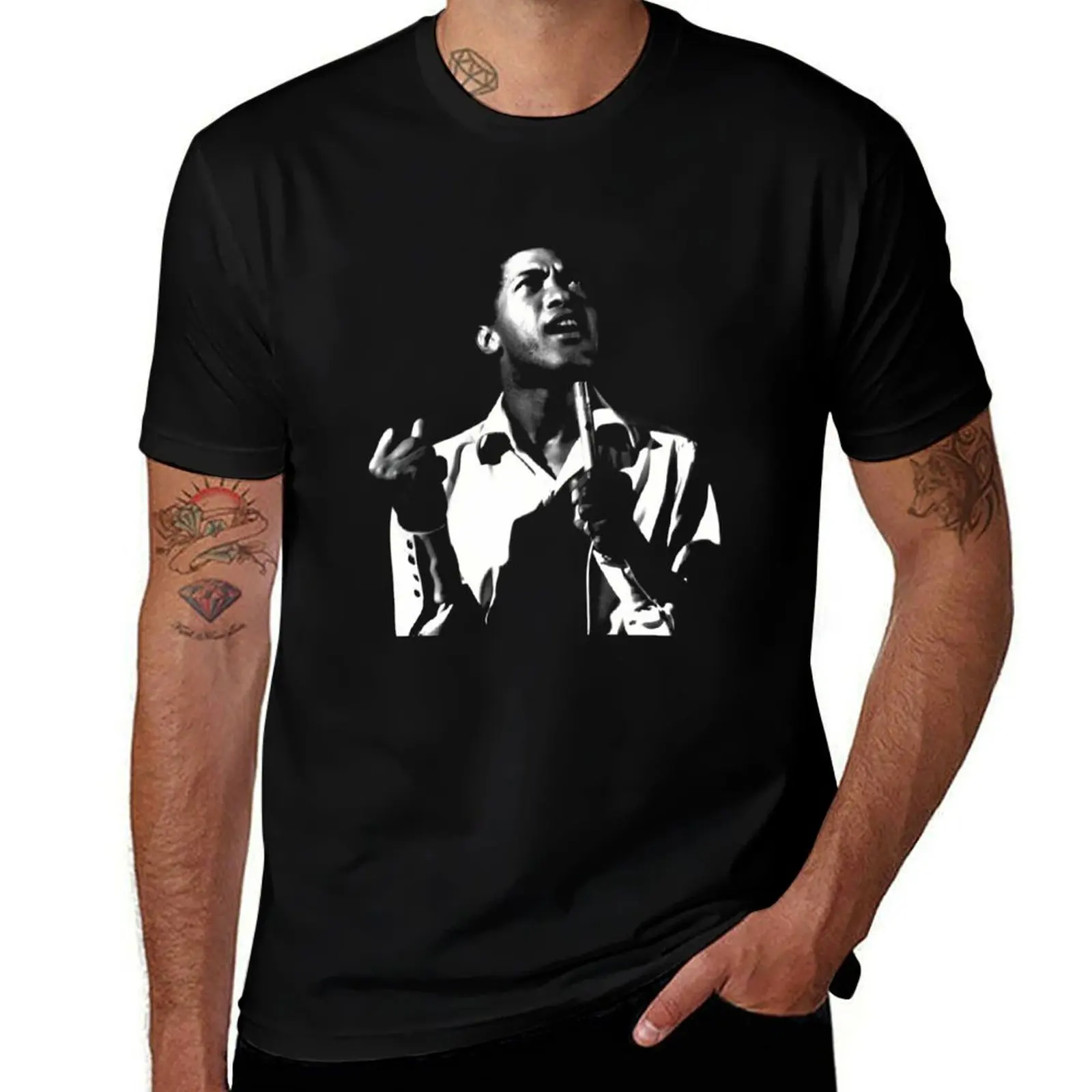 Graphic Sam Cooke Singer T-Shirt Minimalist Casual Short Sleeve Top