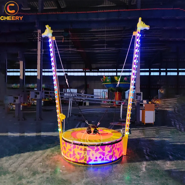 

Mobile square Amusement Park Rides Kiddie Sport Games Single Small Bungee Jumping Trampoline for Sale
