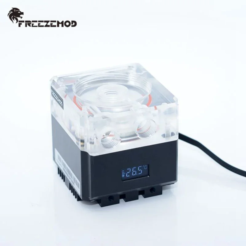 FREEZEMOD mute pump PWM intelligent flow 800L/H VA LCD temperature sense RGB light, for Cooling system Radiator PU-FS6M-P